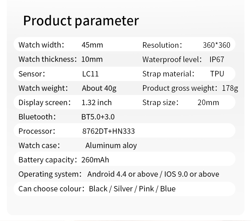 LOKMAT Time 2 Smart Watch Bluetooth Call Heart Rate Monitoring Sports Watch with Sleep Tracker for Android iOS - Silver