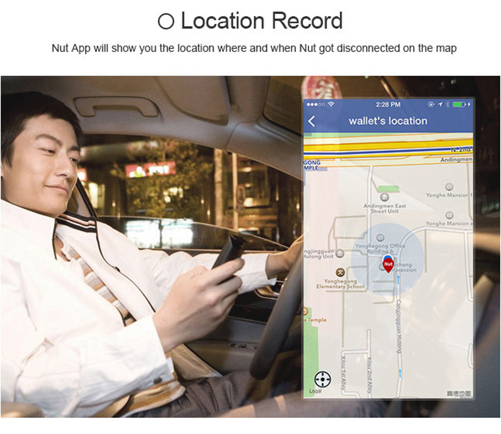 Nut Mini F6 Smart Tag Bluetooth Tracker Key Finder Locator Anti Lost Found Alarm For Security Protection Blue