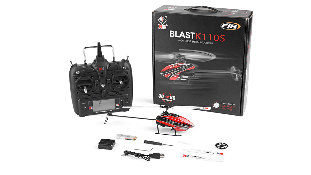 XK K110S 2.4G 6CH 3D 6-Axis Gyro Brushless Motor Compatible with FUTABA S-FHSS RC Helicopter - One Battery