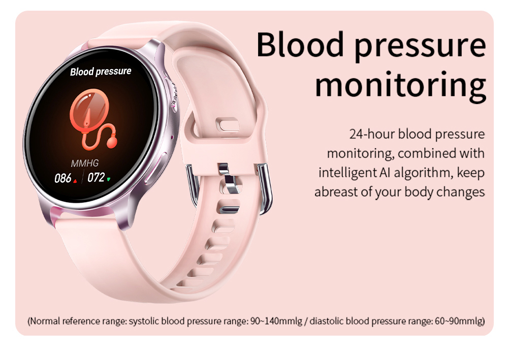 LOKMAT Time 2 Smart Watch Bluetooth Call Heart Rate Monitoring Sports Watch with Sleep Tracker for Android iOS Rose - Gold