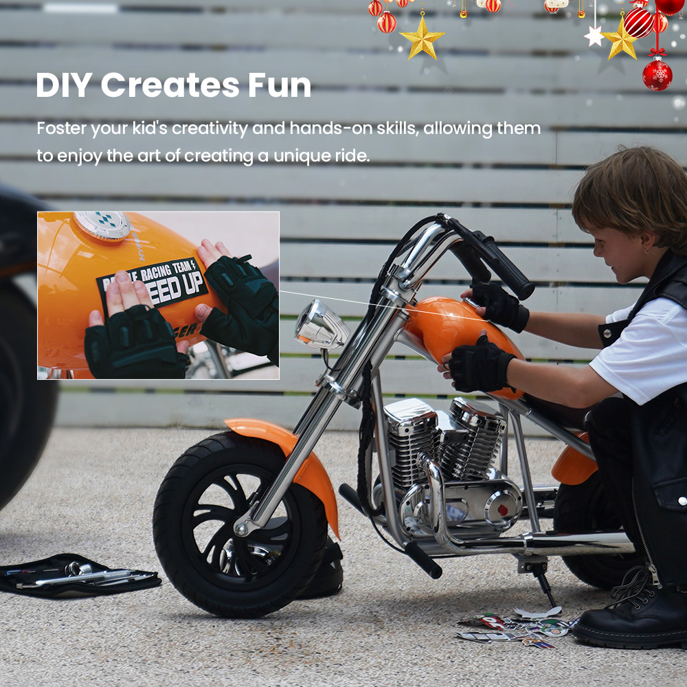 HYPER GOGO Cruiser 12 Plus with APP Electric Motorcycle for Kids 24V 5.2Ah Battery 160W Motor 10mph max Speed 12