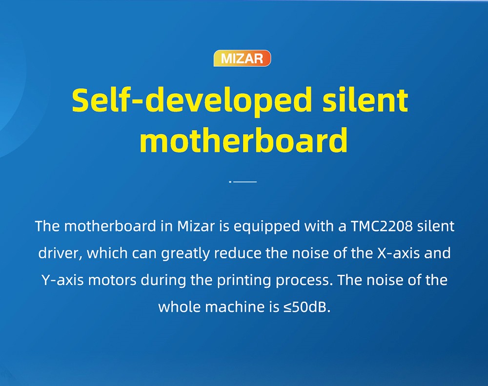 Geeetech Mizar DIY 3D Printer, Auto Leveling, Resume Print, 3.5-inch Color Touch Screen, TMC2208 Silent Drivers, 220*220*260mm