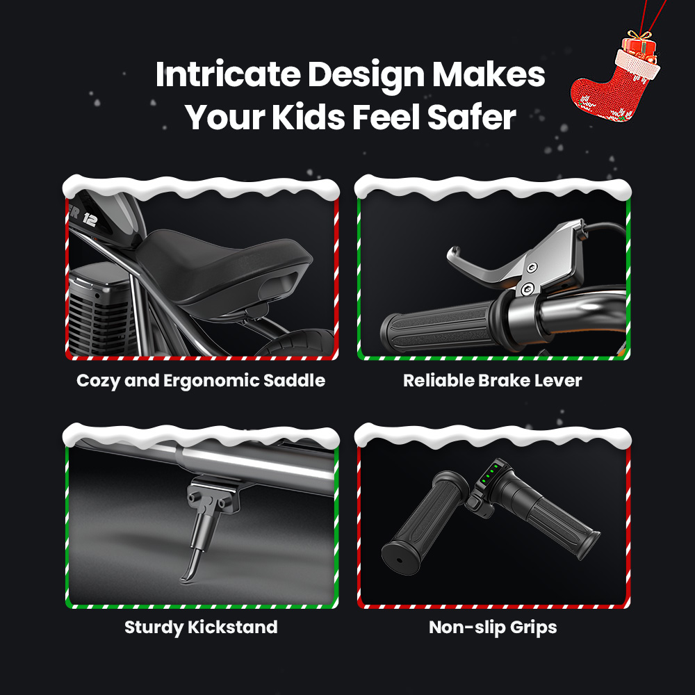 HYPER GOGO Cruiser 12 Electric Motorcycle for Kids 24V 5.2Ah Battery 160W Motor 16km/h Speed 12