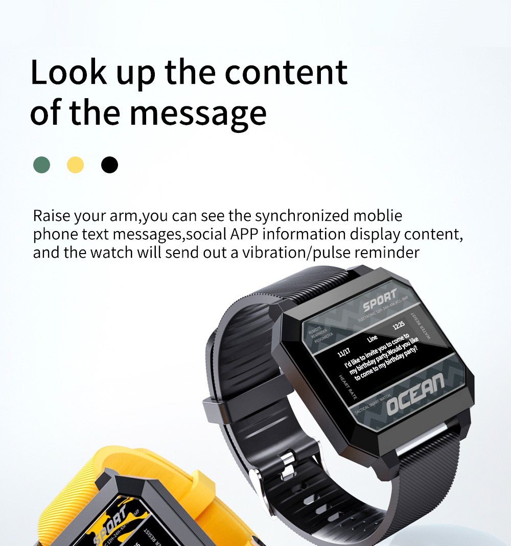 LOKMAT Ocean 2 Sport Smart Watch Fitness Tracker Anti-fatigue Heart Rate Clock for Android4.4 and iOS8.0 Green