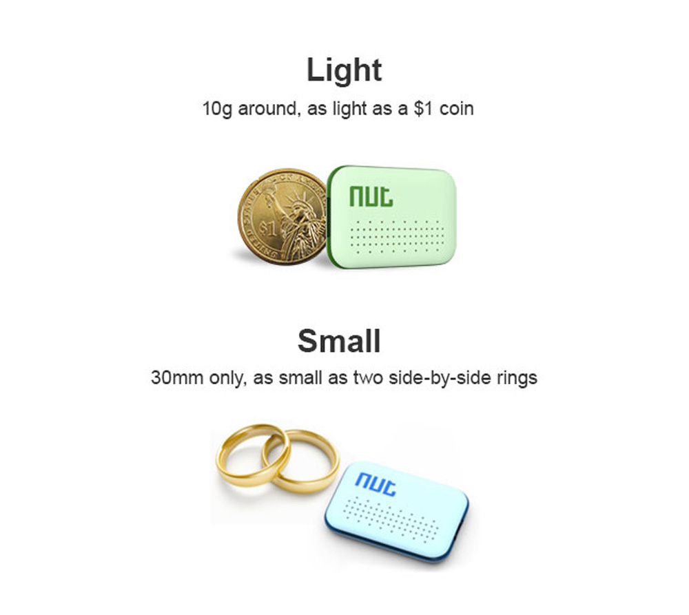 Nut Mini F6 Smart Tag Bluetooth Tracker Key Finder Locator Anti Lost Found Alarm For Security Protection Blue