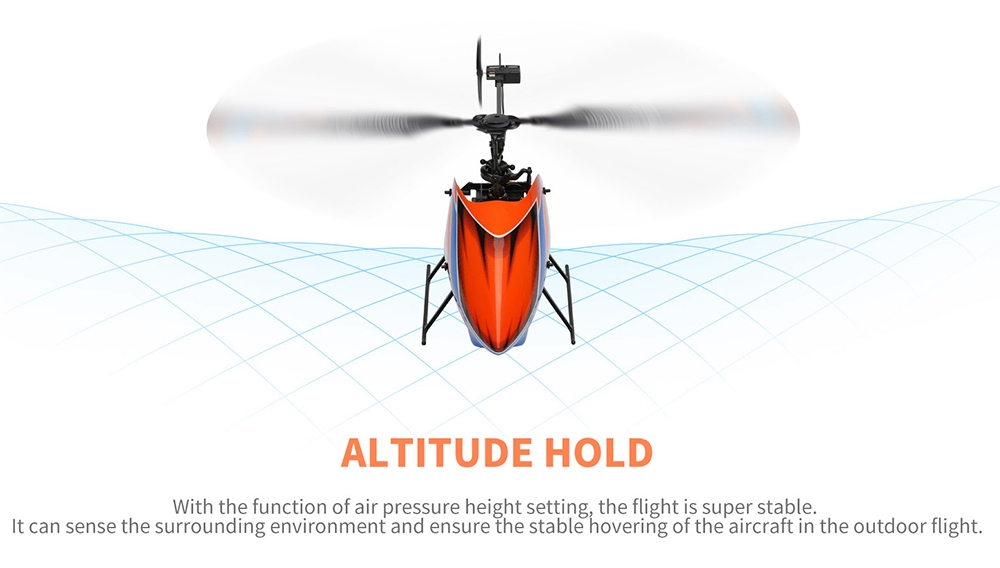 XK K127 4CH 6-Axis Gyro RC Helicopter Altitude Hold Flybarless RTF- One Battery