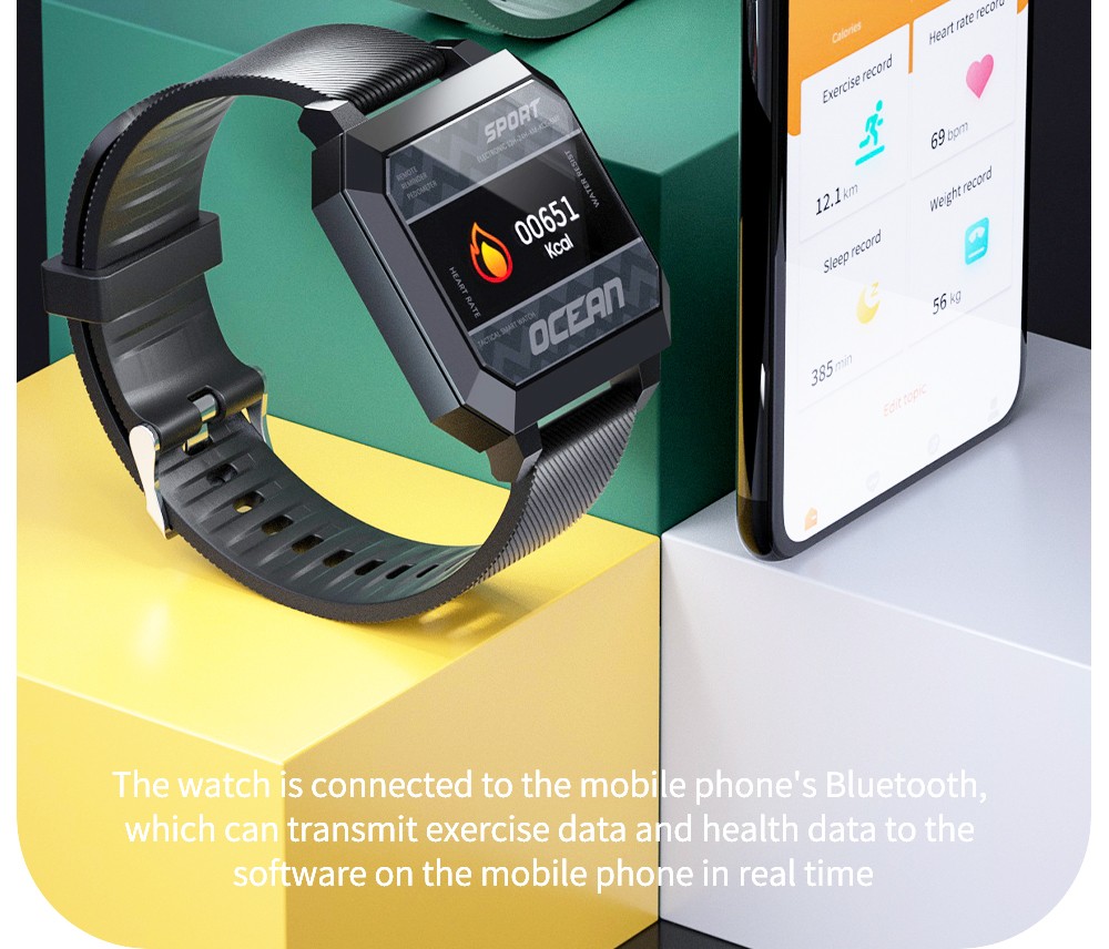 LOKMAT Ocean 2 Sport Smart Watch Fitness Tracker Anti-fatigue Heart Rate Clock for Android4.4 and iOS8.0 Green