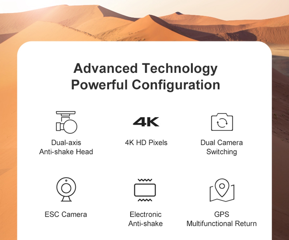 JJRC X19 4K 5G WIFI FPV GPS with Dual Camera 2-Axis EIS Gimbal 25mins Flight Time Brushless RC Drone RTF - Two Batteries