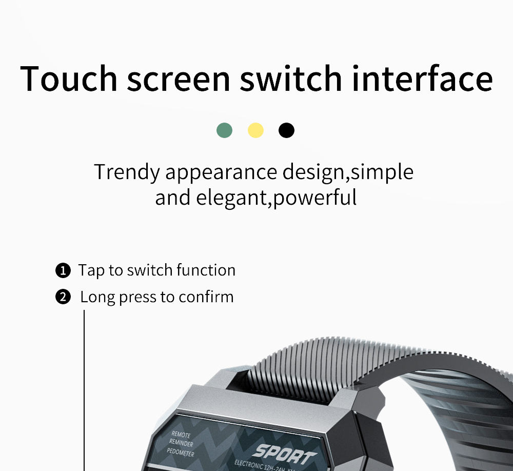 LOKMAT Ocean 2 Sport Smart Watch Fitness Tracker Anti-fatigue Heart Rate Clock for Android4.4 and iOS8.0 Green