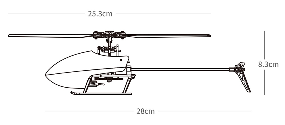 XK K127 4CH 6-Axis Gyro RC Helicopter Altitude Hold Flybarless RTF- One Battery
