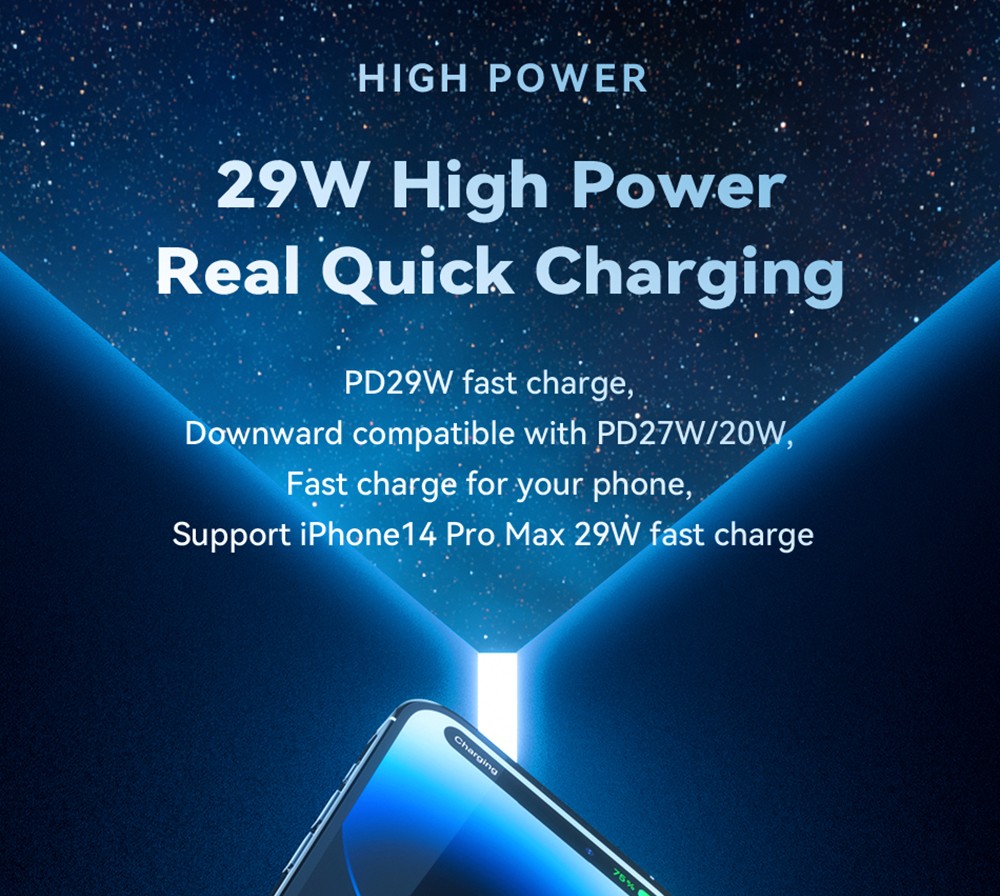 ESSAGER PD29W Fast Charging Data Cable, Type-C to Lightning, 480Mbps Transfer Rate, for iPhone 14 13 12 Pro Max, 1m Cable