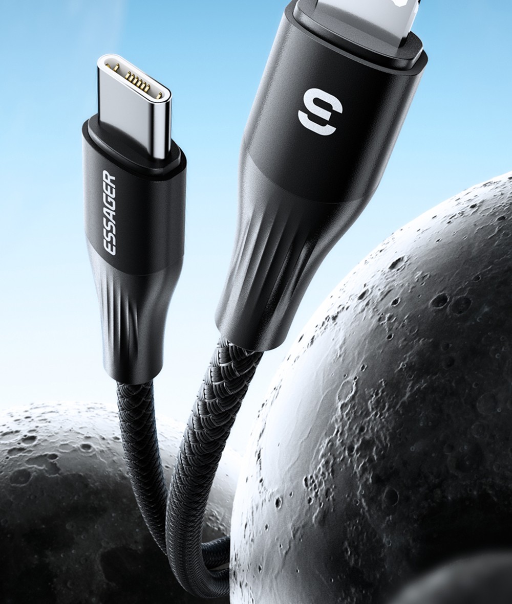 ESSAGER PD29W Fast Charging Data Cable, Type-C to Lightning, 480Mbps Transfer Rate, for iPhone 14 13 12 Pro Max, 2m Cable