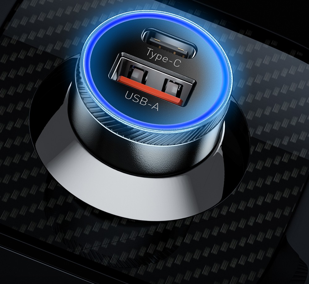 Essager 54W Car Charger, USB-A Type-C Dual Port, Support PD 3.0 / QC 3.0 / FCP / AFC Quick Charging, for iPhone Huawei Samsung Xiaomi Mobile Phones Tablets