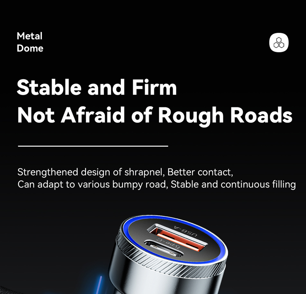 Essager 54W Car Charger, USB-A Type-C Dual Port, Support PD 3.0 / QC 3.0 / FCP / AFC Quick Charging, for iPhone Huawei Samsung Xiaomi Mobile Phones Tablets