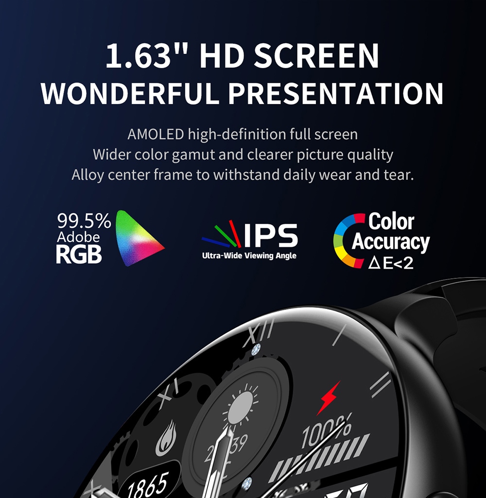 G5 Smartwatch 1.63 inch IPS Screen Waterproof Sports Watch Health Monitoring Bluetooth Calling - Pink