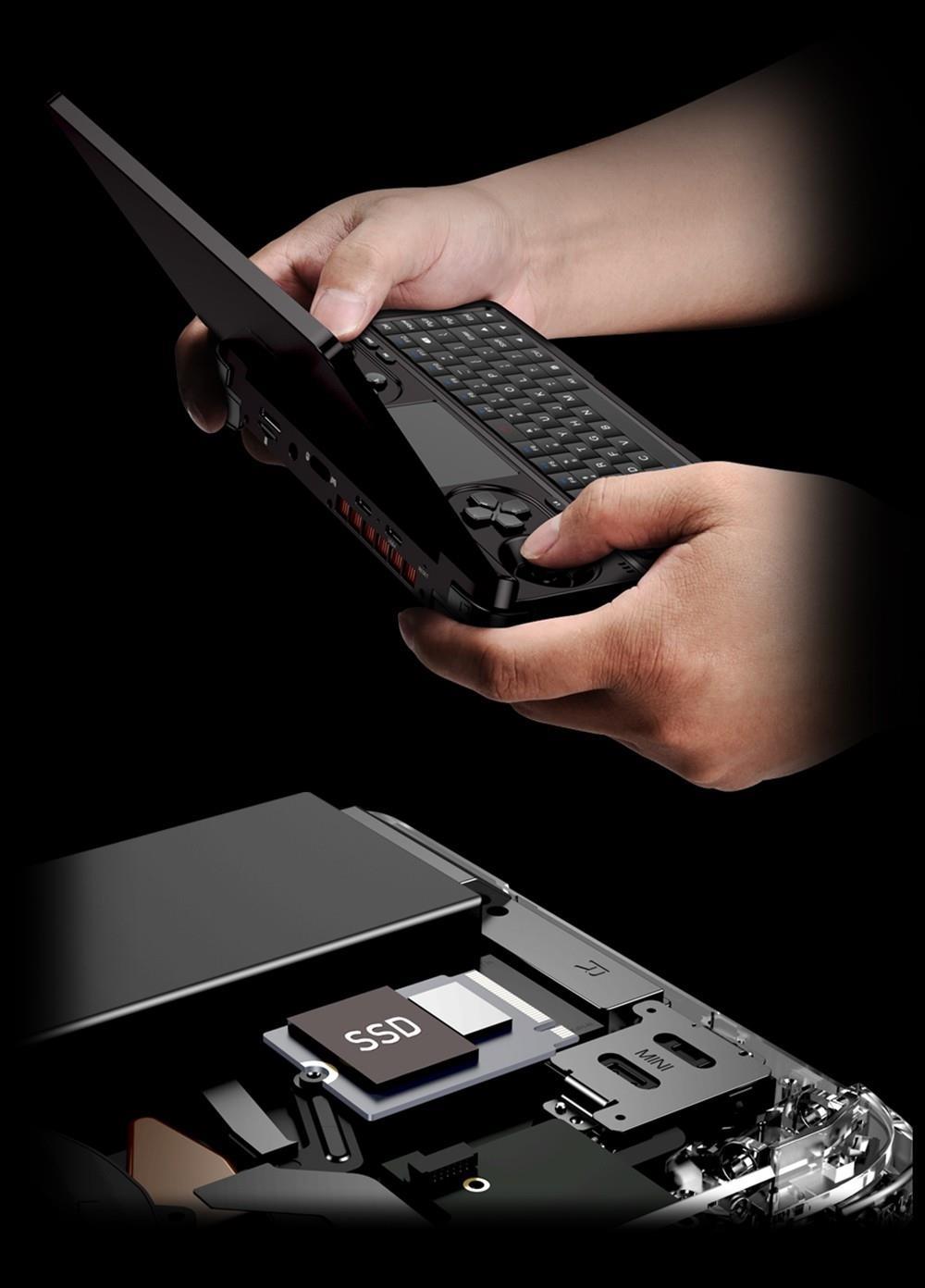 GPD WIN Mini 7-inch Handheld Gaming Console, AMD Ryzen 7 7840U, 120Hz Refresh Rate, 32GB RAM 2TB SSD, Full-Featured Type-C 65W Charging, Support Graphics Card Expansion Dock & USB4, Backlit Keyboard, 1*Oculink Port 1*microSD Card Reader - EU Plug