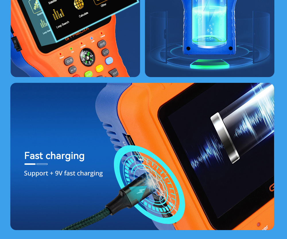 Gtmedia V8 Finder PRO 2 Satellite Finder ATSC-C Digital Satellite Signal Detector - Orange, US Plug