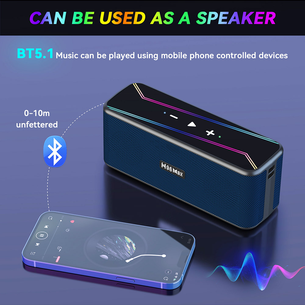 H96 Max M7 TV Box Media Player Speaker, RK3528 Quad-core, 4GB+64GB, Android 13, Bluetooth 5.1, 2.4G/5G Dual-band WiFi, 1*HDMI 1*DC 1*TF Card Slot 1*USB 2.0 - AU Plug