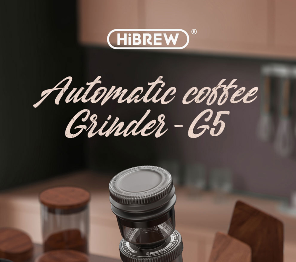 Elektrický mlynček na kávu HiBREW G5, 48mm kónické mlynčeky, nastaviteľné mletie na 36 rýchlostí, na espresso/tureckú kávu/Pour Over/Mocca/Kvapkovú kávu