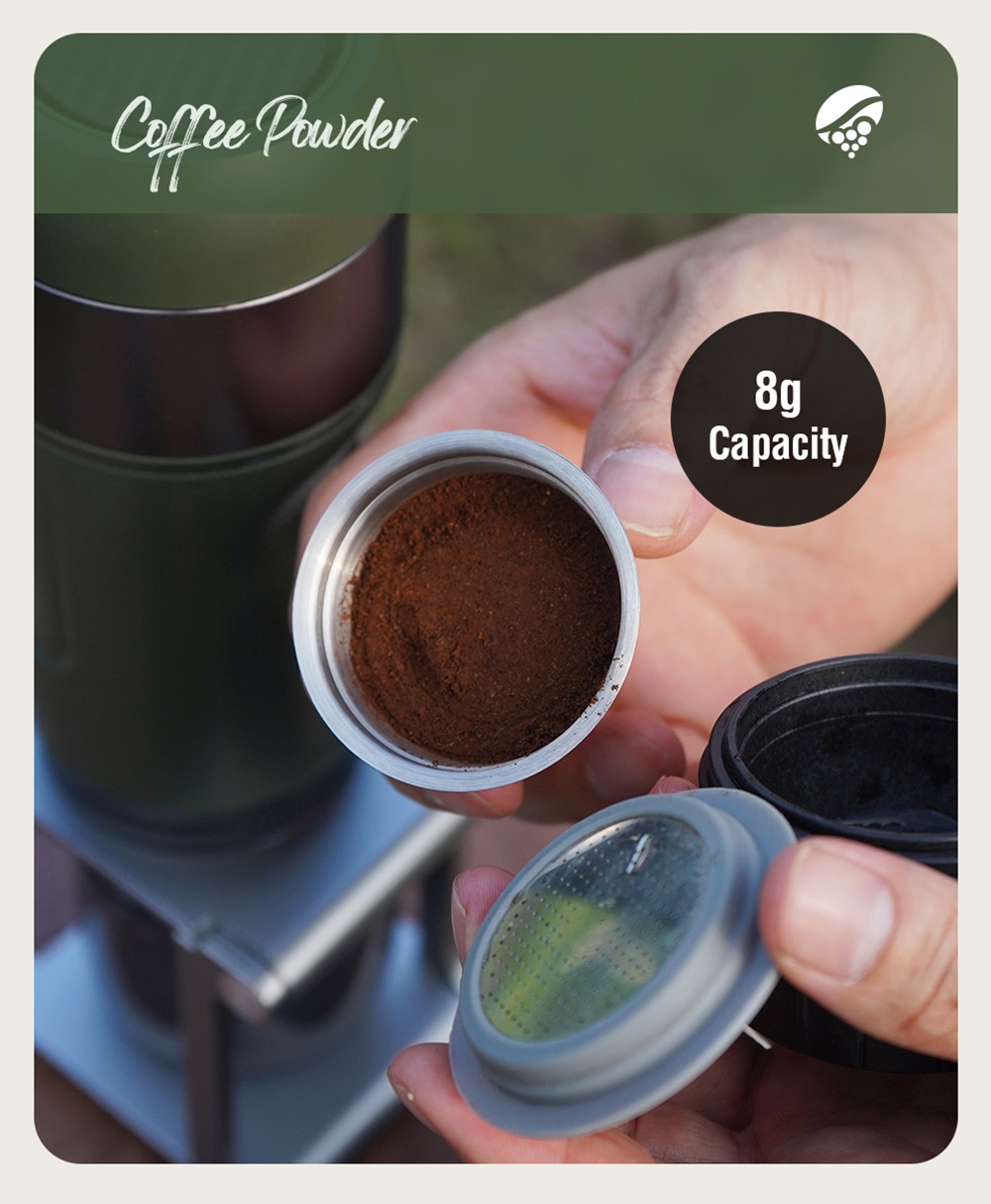 HiBREW H4B Bezdrôtový prenosný espresso kávovar 3 v 1, tlak 15 barov, nabíjateľná batéria 2200 mAh, s adaptérom Držiak na tašku na uskladnenie