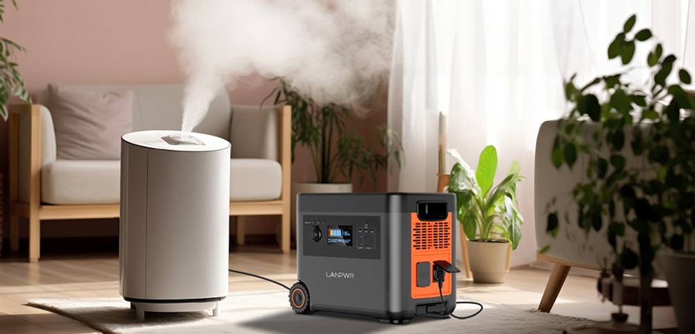 LANPWR 2500W Portable Power Station, 2160Wh LifePo4 Solar Generator, 15W Wireless Charging, 14 Outlets, 65 Mins AC Fast Charging, for Balcony Solar System, Camping, RV Trip, Outdoor Party, Home Use - Black and Orange