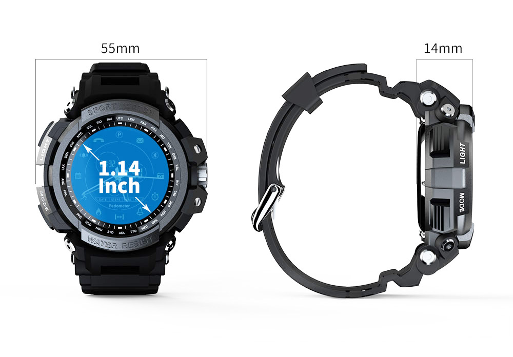 LOKMAT MK28 Smart Watch IP68 Waterproof Fitness Tracker Pedometer Reminder Bluetooth Smartwatch for iOS Android - Blue