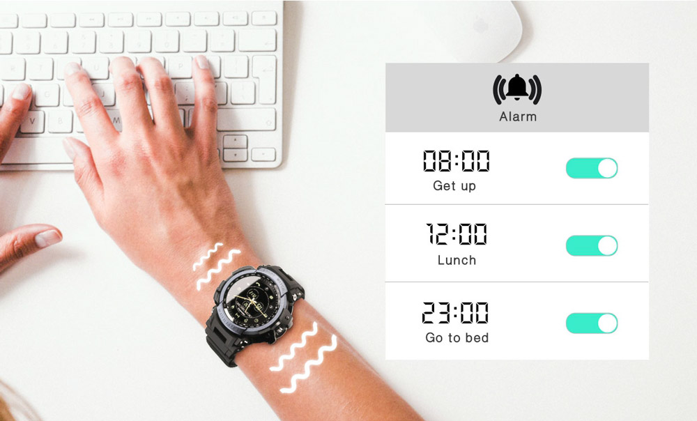 LOKMAT MK28 Smart Watch IP68 Waterproof Fitness Tracker Pedometer Reminder Bluetooth Smartwatch for iOS Android - Blue