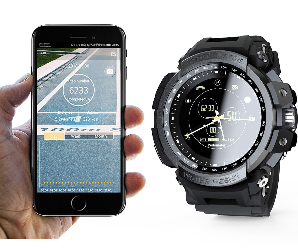 LOKMAT MK28 Smart Watch IP68 Waterproof Fitness Tracker Pedometer Reminder Bluetooth Smartwatch for iOS Android - Blue