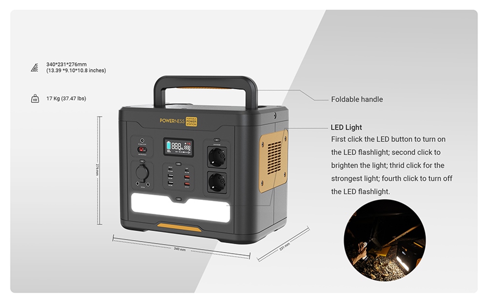 80 EUR OFF for Powerness Hiker U1500 Portable Power Station, 1536Wh LiFePO4 Solar Generator,