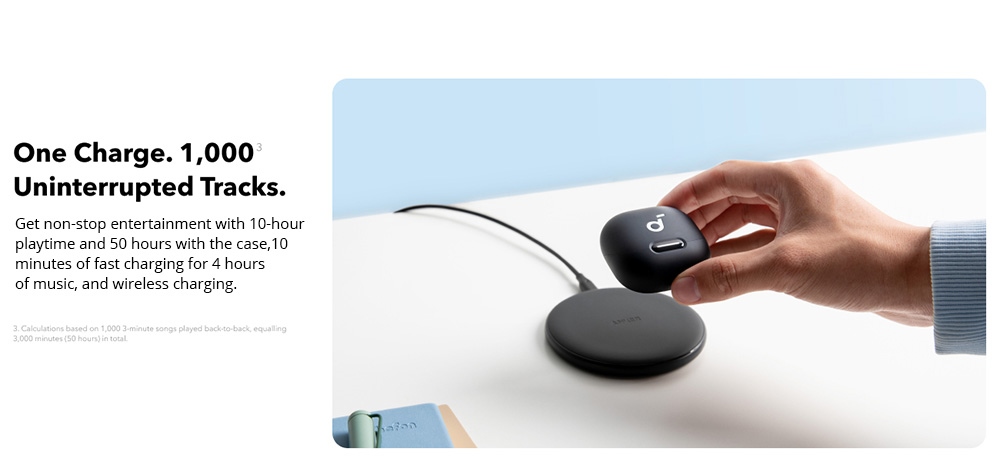 Soundcore Liberty 4 NC Earbuds TWS Headphones, Adaptive ANC 2.0, Bluetooth 5.3, IPX4 Waterproof, Fast Charging - Blue