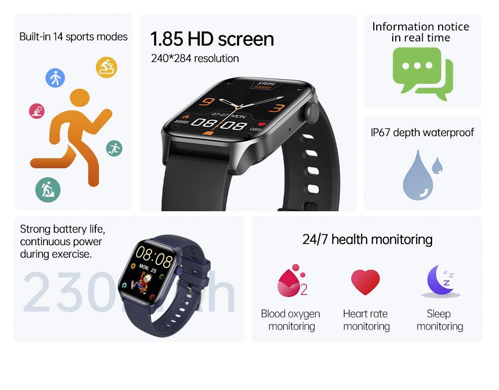 T12 Pro Smartwatch Health Monitoring Bracelet - Pink