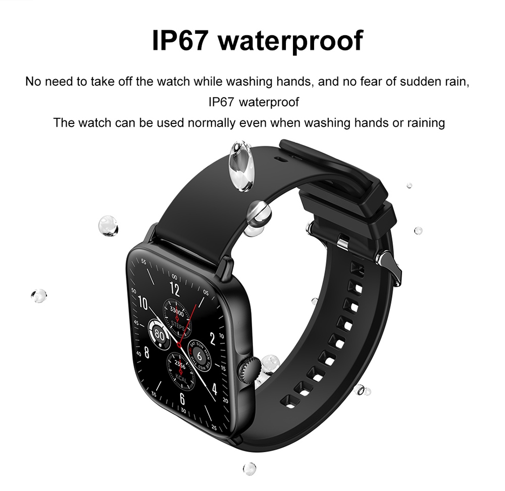 T12 Smartwatch Heart Rate Sleep Monitoring - Black