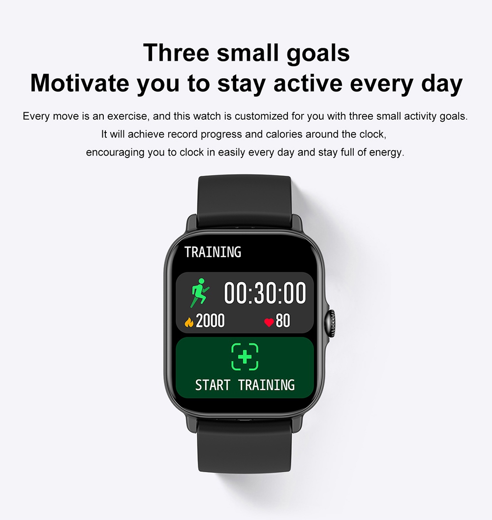 T12 Smartwatch 1.81'' Large Screen Sports Heart Rate Blood Oxygen Sleep Monitoring Bluetooth Calling - Grey