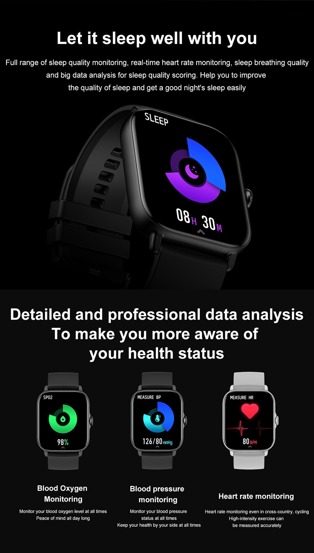 T12 Smartwatch 1.81'' Large Screen Sports Heart Rate Blood Oxygen Sleep Monitoring Bluetooth Calling - Grey