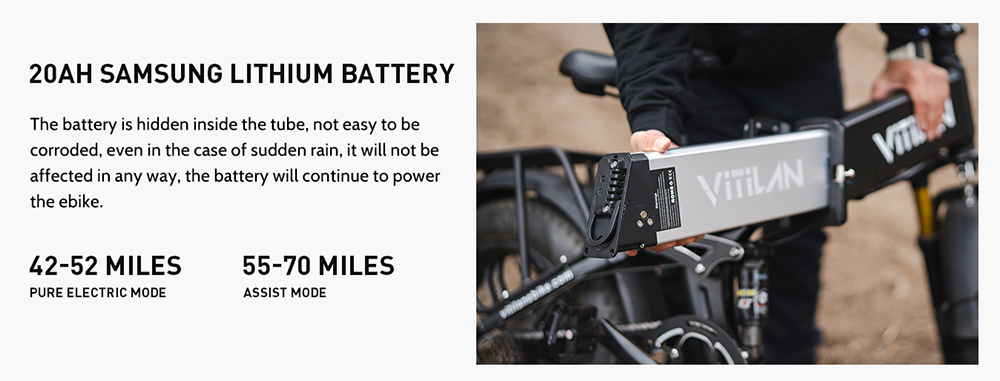 Vitilan I7 Pro 2.0 Foldable Electric Bike, 20*4.0-inch Fat Tire 750W Bafang Motor 48V 20Ah Removable Battery 28mph Max Speed 50-65miles Range Shimano 8 Speed Gear Air Suspension Front Fork Hydraulic Disc Brake LCD Display - Black