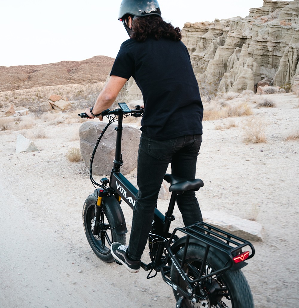 Vitilan I7 Pro 2.0 Foldable Electric Bike, 20*4.0-inch Fat Tire 750W Bafang Motor 48V 20Ah Removable Battery 28mph Max Speed 50-65miles Range Shimano 8 Speed Gear Air Suspension Front Fork Hydraulic Disc Brake LCD Display - Black