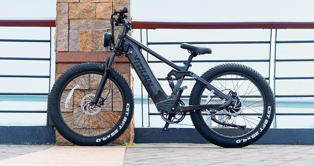 Vitilan T7 Mountain Electric Bike, 26*4.0-palcové pneumatiky CST Fat Tires 750W motor Bafang 48V 20Ah batéria 28mph max. rýchlosť 80mil max. dojazd podsvietený LCD displej predné & zadné hydraulické kotúčové brzdy SHIMANO 8-rýchlostné - žlté