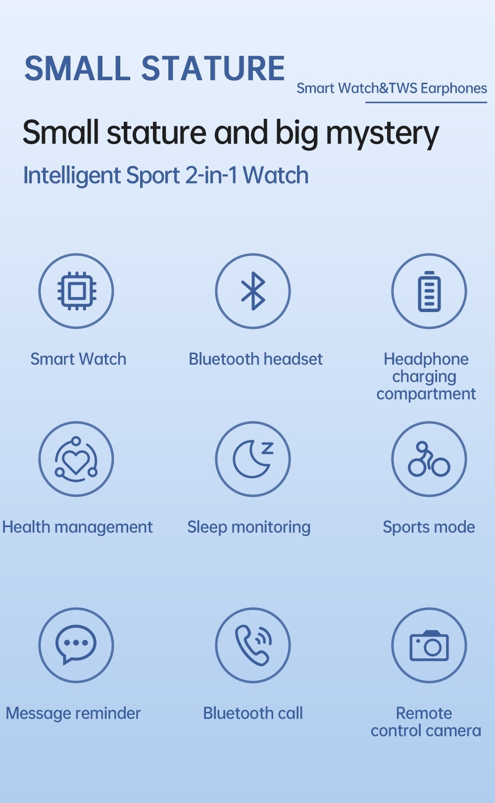 X8S 2 in 1 Smartwatch with TWS Earbuds Health Monitor Sport Watch Fitness Tracker Bluetooth Earphone