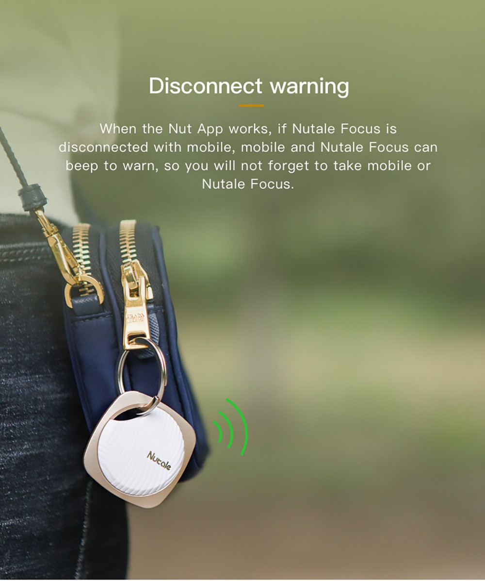 Nutale F9 Focus Smart Key Finder Mini Tag Bluetooth Tracker Anti Lost Reminder Wallet Phone Suitcase Finder Alarm Gold