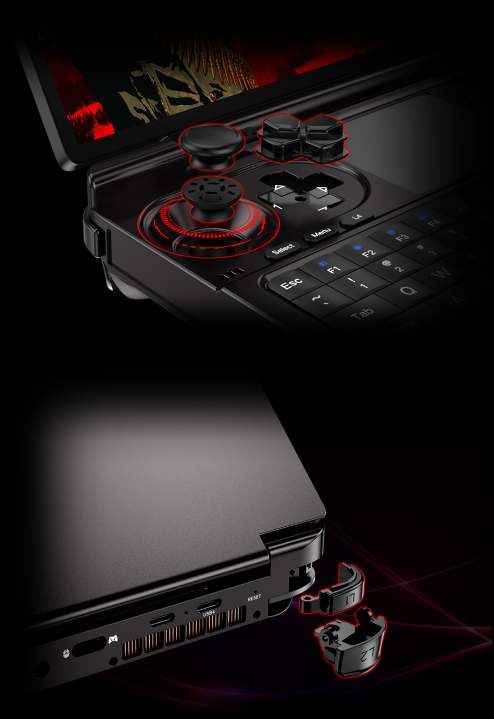 GPD WIN Mini 7-inch Handheld Gaming Console, AMD Ryzen 5 7640U, 120Hz Refresh Rate, 16GB RAM 512GB SSD, Full-Featured Type-C 65W Charging, Support Graphics Card Expansion Dock & USB4, Backlit Keyboard, 1*Oculink Port 1*microSD Card Reader - EU Plug