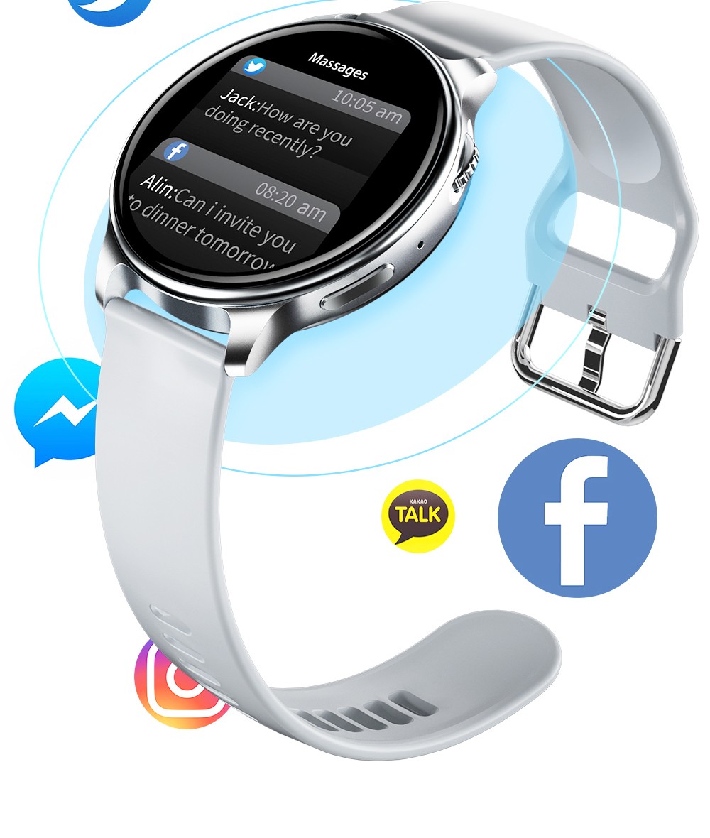 LOKMAT Time 2 Smart Watch Bluetooth Call Heart Rate Monitoring Sports Watch with Sleep Tracker for Android iOS - Silver