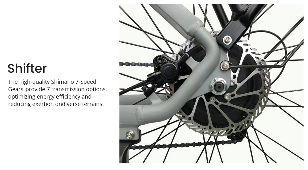 PVY P26 Electric Bike, 27.5-inch Tires 750W Motor 48V 11.6AH Battery 100km Max Range Hydraulic Brake Shimano 7-Speed Backlit LCD Display