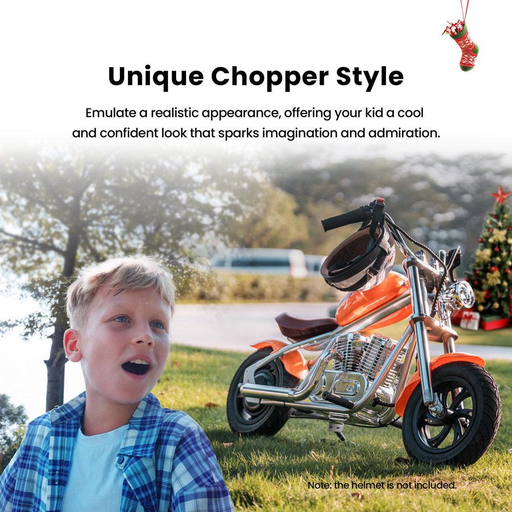 HYPER GOGO Challenger 12 Plus with App Electric Motorcycle for Kids 12'' Pneumatic Tires Bluetooth Speaker Fog - Green