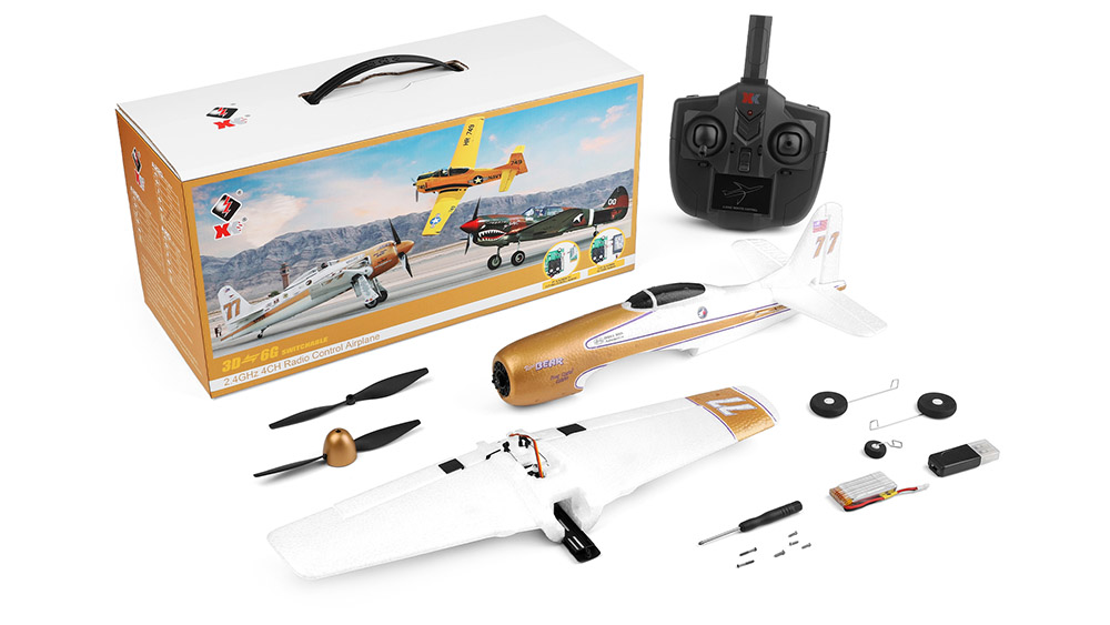 XK A260 F8F RC Airplane 384mm Wingspan 2.4G 4CH 3D/6G System RTF