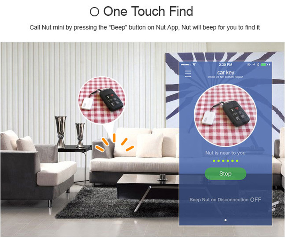 Nut Mini F6 Smart Tag Bluetooth Tracker Key Finder Locator Anti Lost Found Alarm For Security Protection Blue