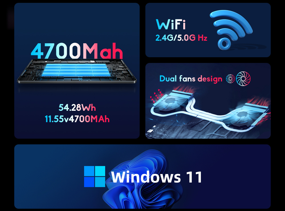 Ninkear N14 Pro Laptop 14-inch Intel Core i7-1165G7 16GB RAM+1TB SSD Windows 11 Bluetooth 4.2