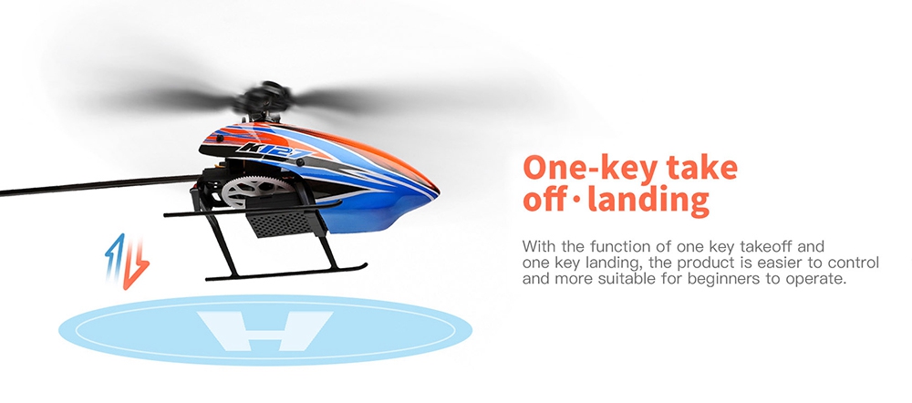 XK K127 4CH 6-Axis Gyro RC Helicopter Altitude Hold Flybarless RTF- One Battery
