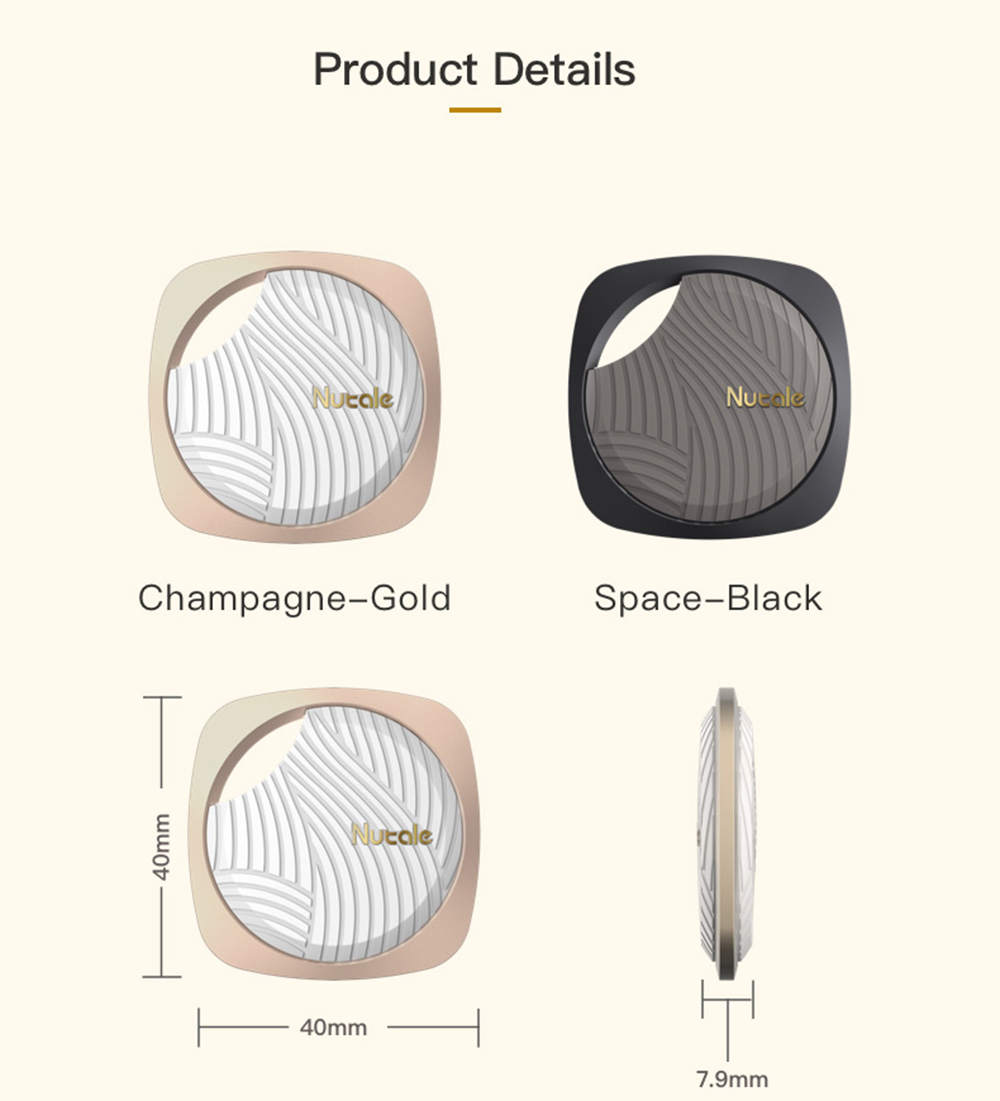 Nutale F9 Focus Smart Key Finder Mini Tag Bluetooth Tracker Anti Lost Reminder Wallet Phone Suitcase Finder Alarm Gold