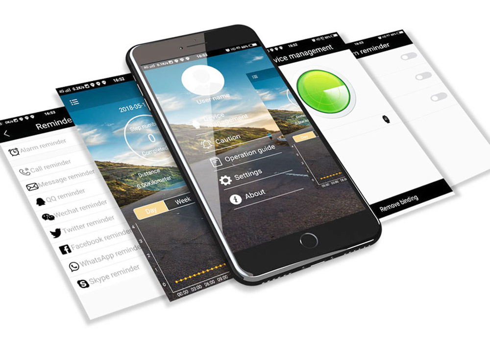 LOKMAT MK28 Smart Watch IP68 Waterproof Fitness Tracker Pedometer Reminder Bluetooth Smartwatch for iOS Android Black