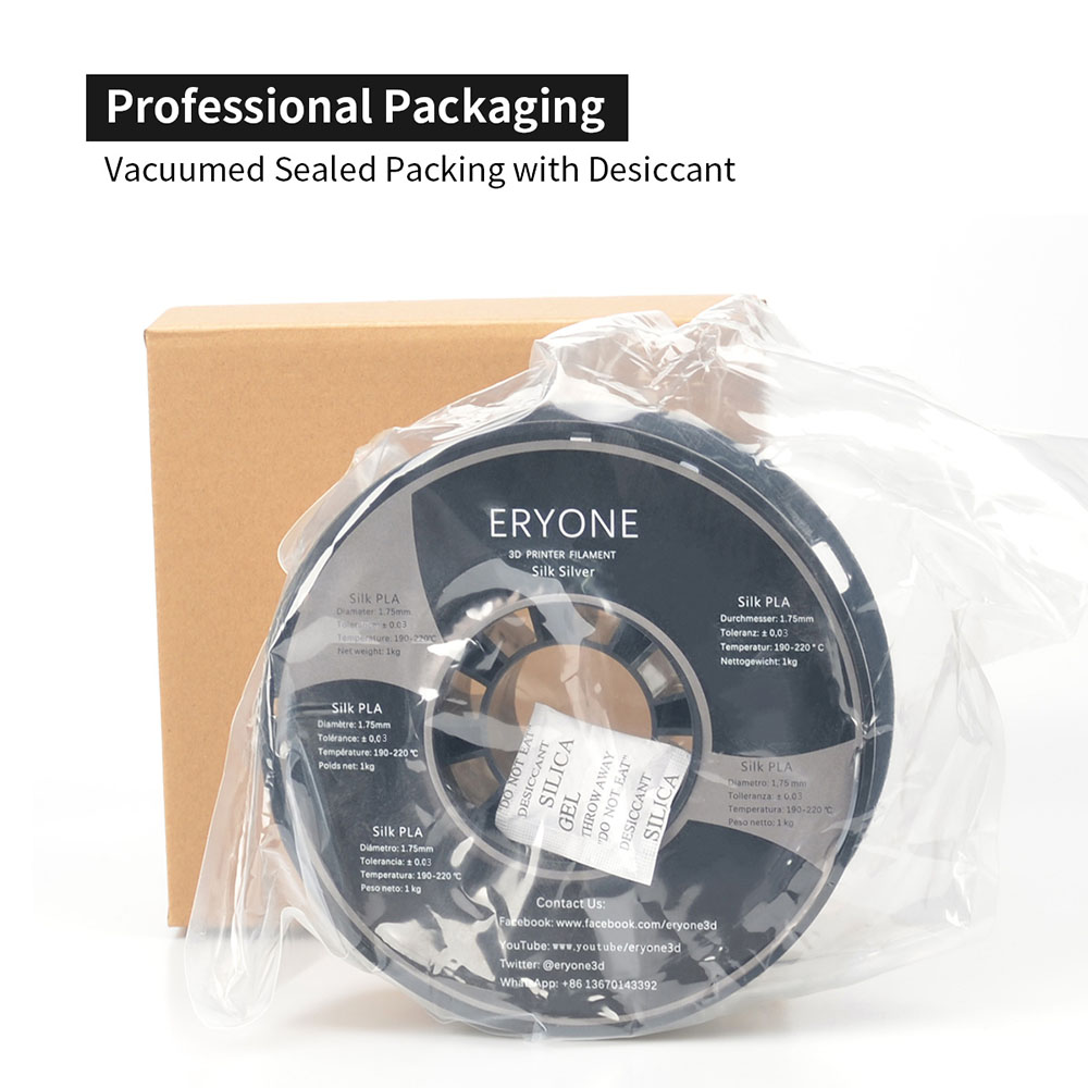 6kg ERYONE Silk PLA Filaments - (2kg Silver + 2kg Red Copper + 2kg Dark Green)